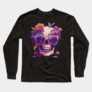 skull wearing sunglasses Long Sleeve T-Shirt